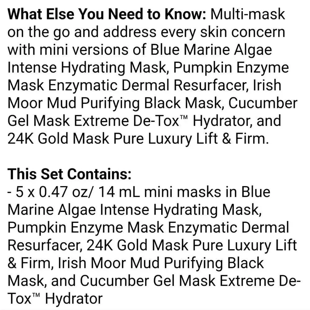 Peter‎ Thomas Roth Masking Minis 5-Piece Mask Kit